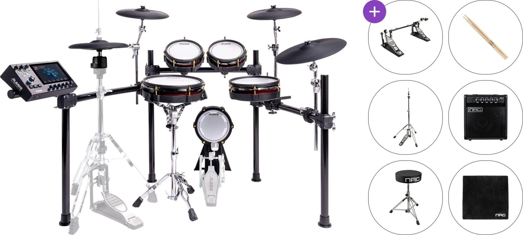 Elektronická bicí sada Alesis Strata Core Premium SET Black Elektronická bicí sada