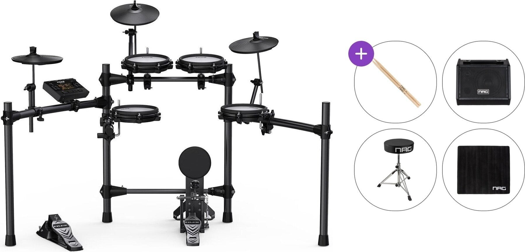 Electronic Drumkit Nux DM-210 Premium SET Black Electronic Drumkit