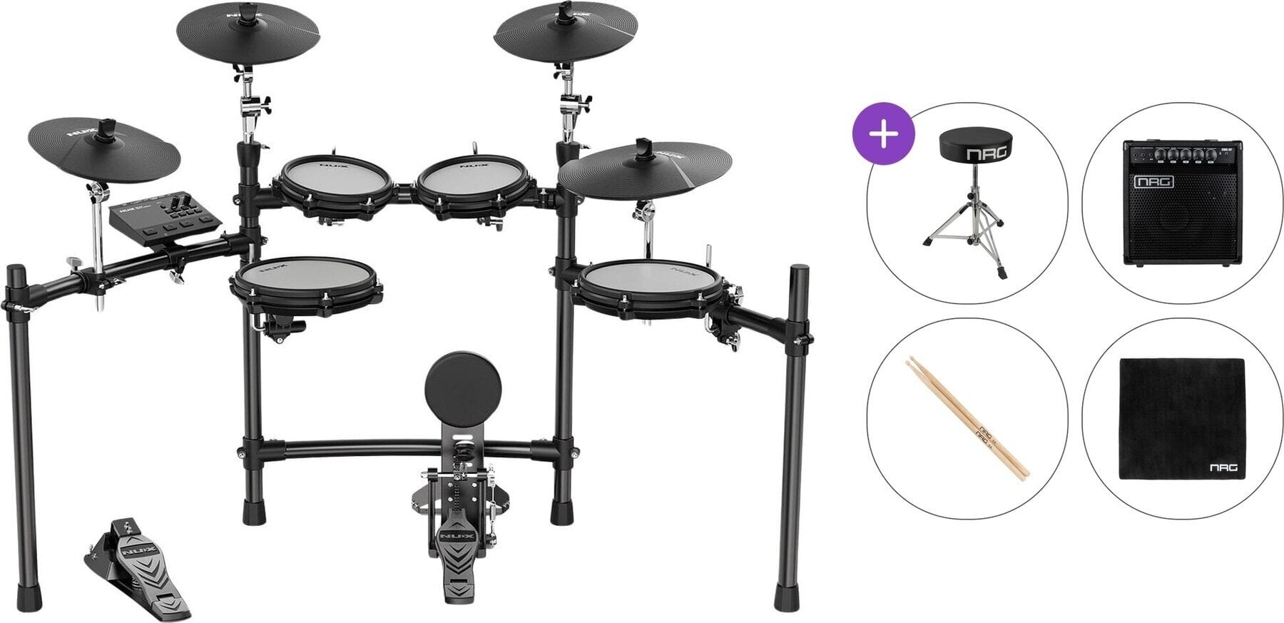 Electronic Drumkit Nux DM-310 Premium SET Black Electronic Drumkit