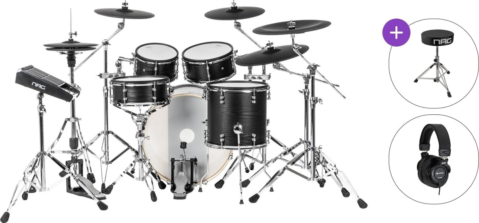Setovi električnih bubnjeva NRG EDK-2000 Ultimate Kit Basic SET Black Setovi električnih bubnjeva