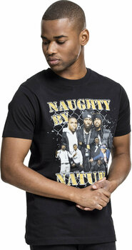 Shirt Naughty by Nature Shirt 90s Unisex Zwart S - 1