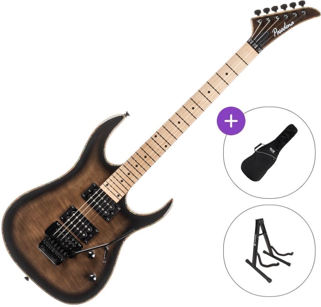 Electric guitar Pasadena CL103 Basic SET Dark Transparent Brown Electric guitar