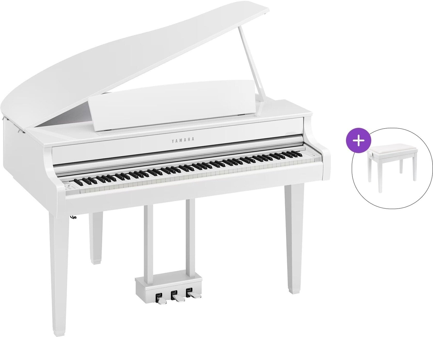 Digitální grand piano Yamaha CLP-865GPWH Basic SET Digitální grand piano Polished White
