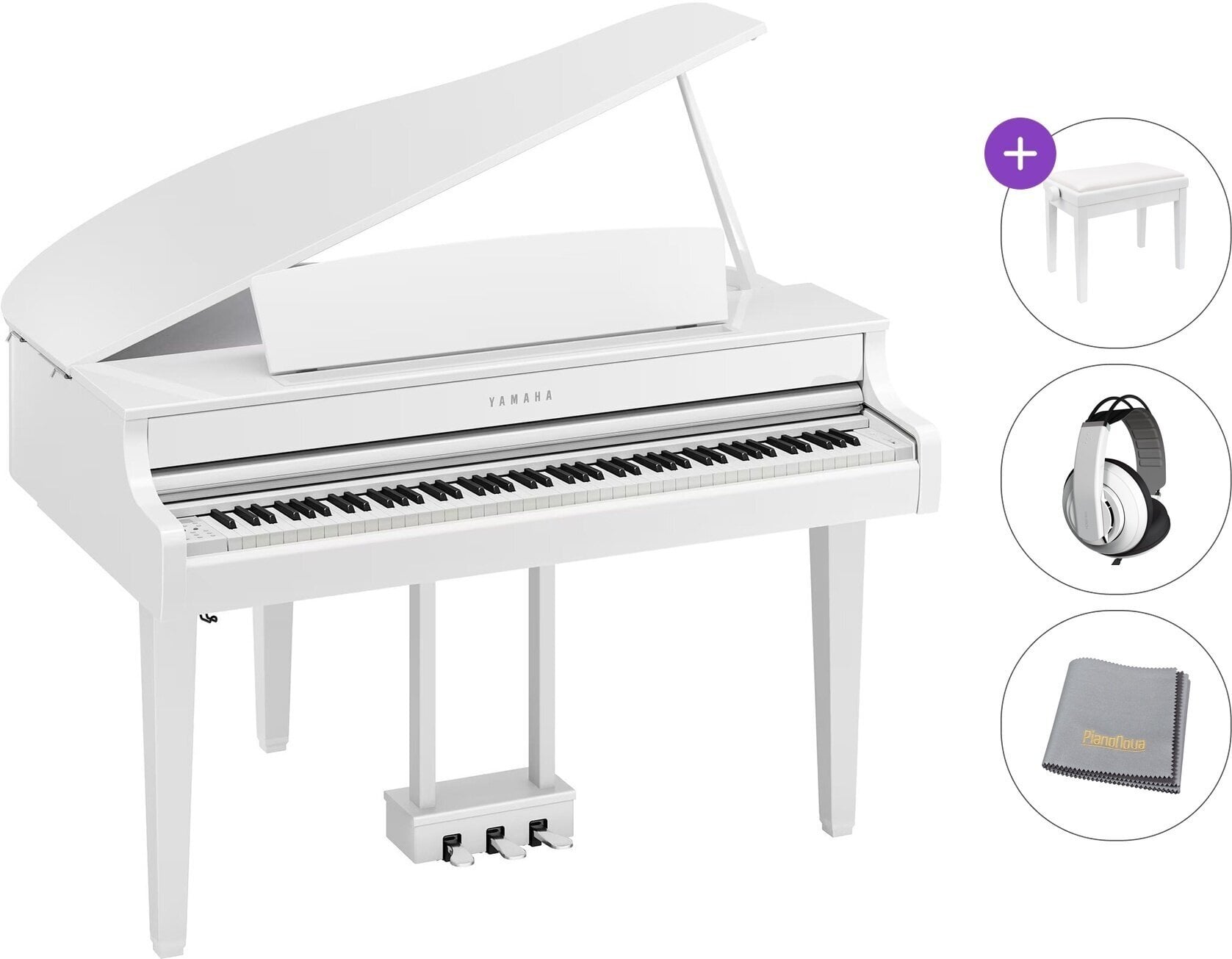 Digitální grand piano Yamaha CLP-865GPWH Standard SET Digitální grand piano Polished White