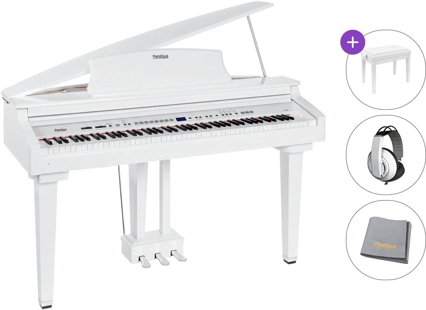 Digital grand flygel Pianonova Gran Concierto Standard SET Digital grand flygel White