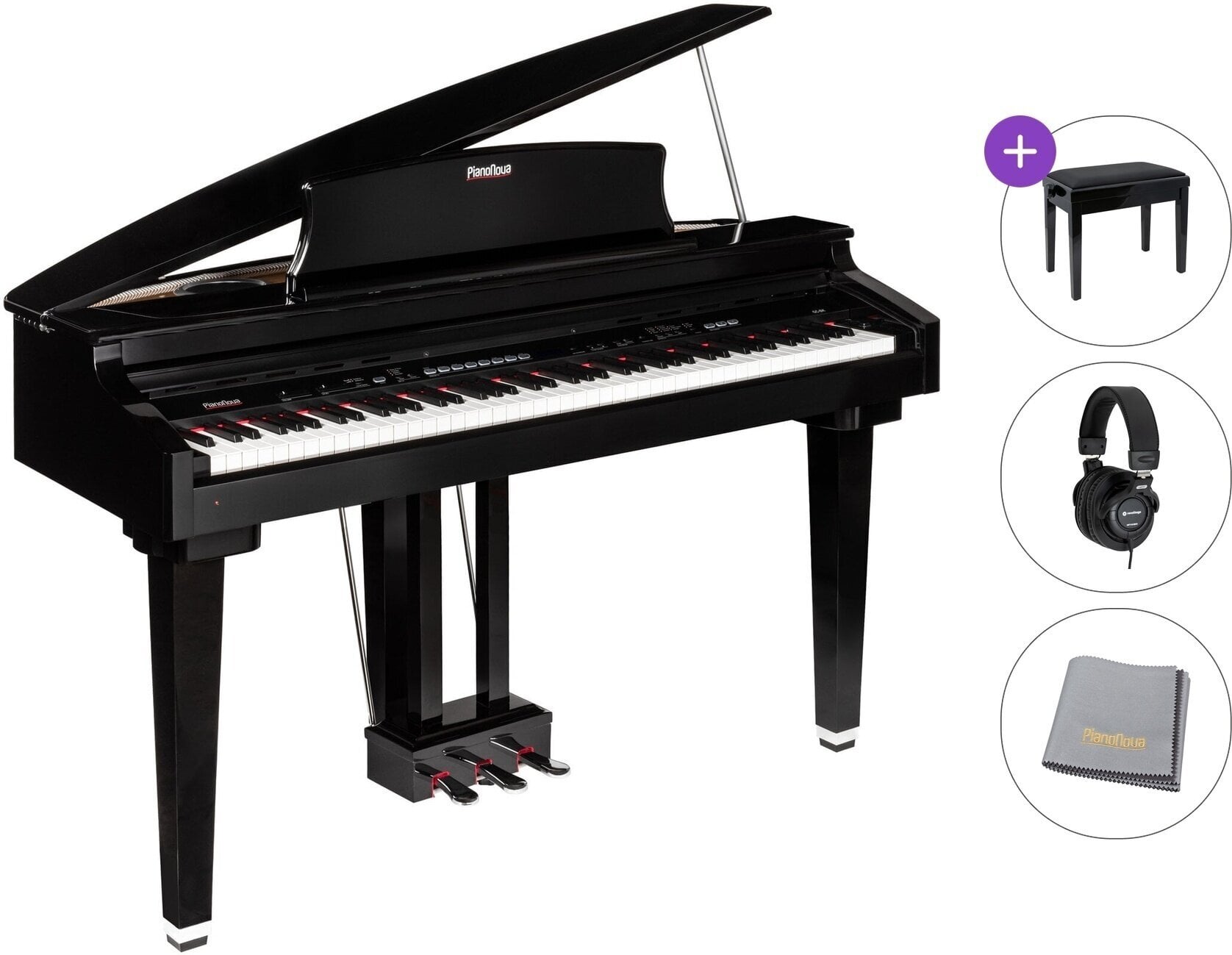 Digital grand flygel Pianonova Gran Concierto Standard SET Digital grand flygel Black