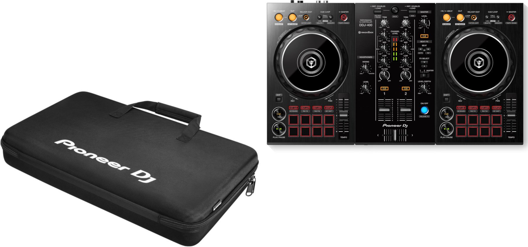 Contrôleur DJ Pioneer Dj DDJ-400-DJC-B SET Contrôleur DJ