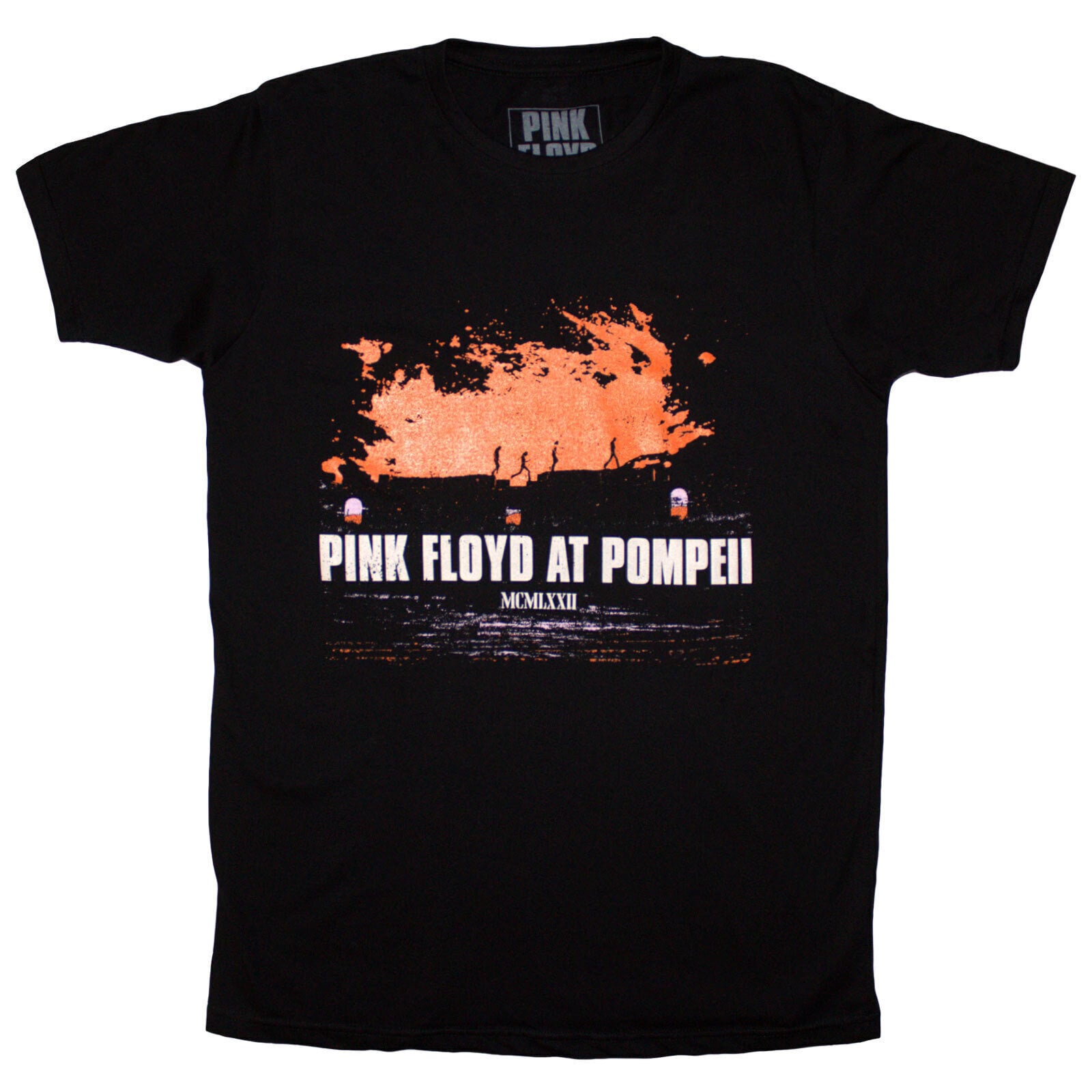 T-Shirt Pink Floyd Pompeii Orange Short Sleeve T-Shirt Black S