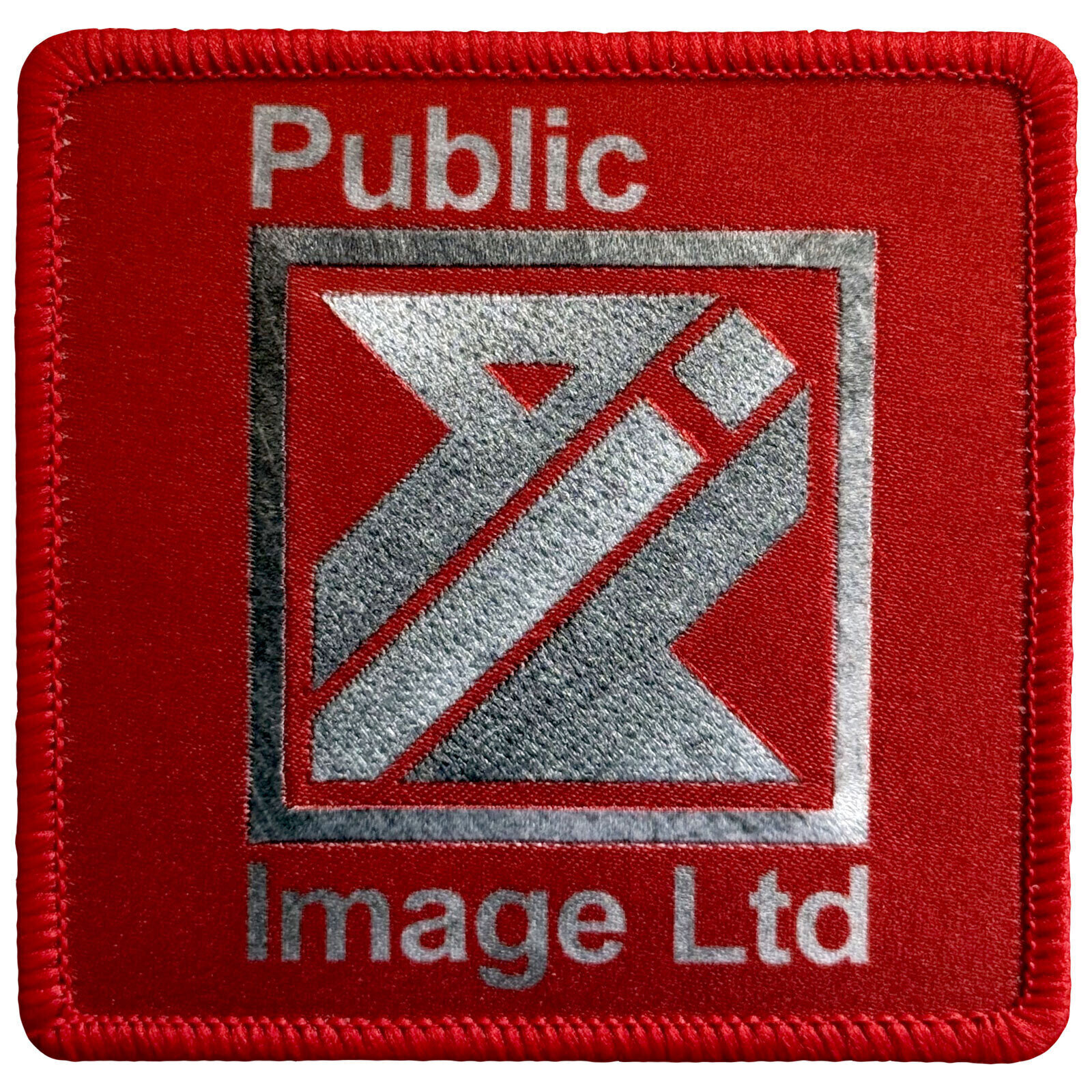 Patch / Badge Public Image Ltd Brushed Steel Logo & Text Sew-On Patch