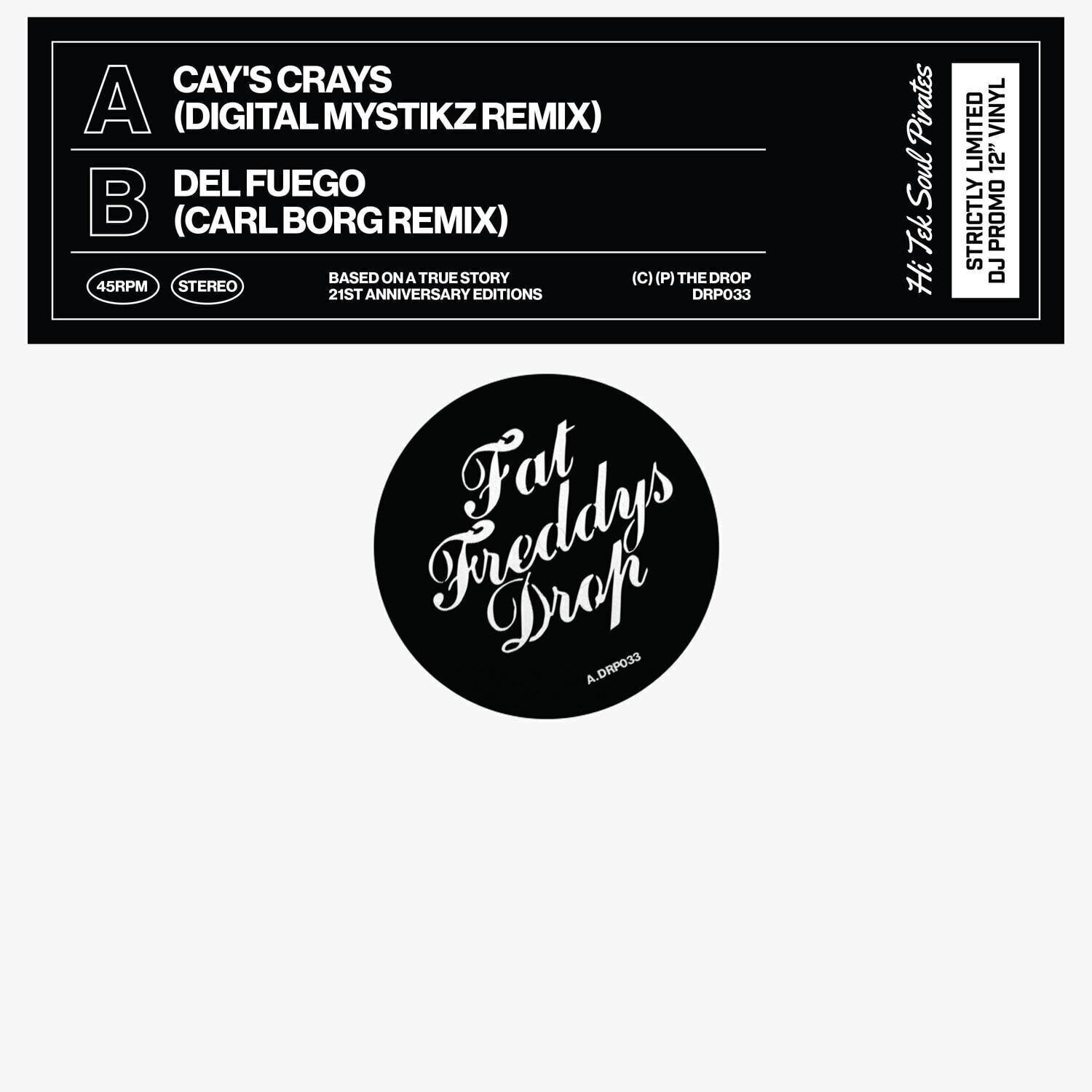 LP plošča Fat Freddy's Drop - Cay's Cray's (Digital Mystikz Remix) / Del Fuego (Carl Borg Remix) (Limited Edition) (Indie Exclusive) (12" SP)