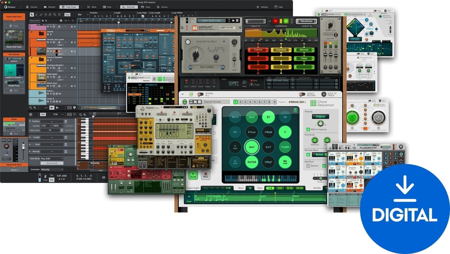 Software de grabación DAW Reason Studios Reason 14 Complete (Producto digital)