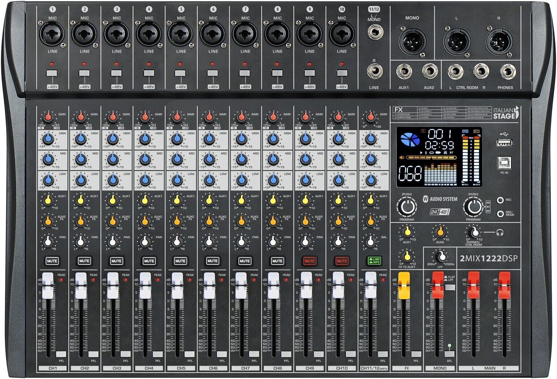 Mixing Desk Italian Stage 2MIX1222DSP Mixing Desk
