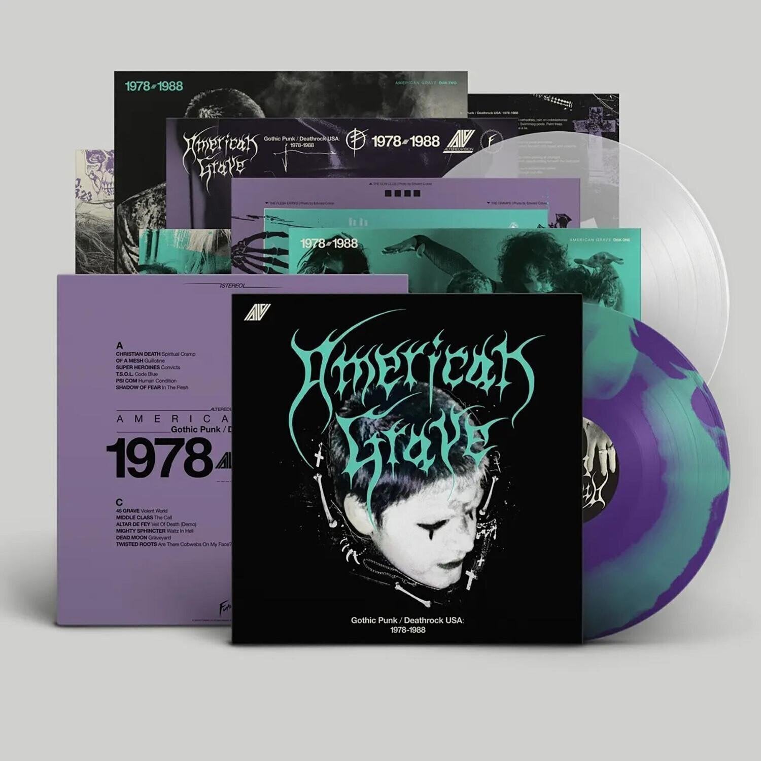 LP deska Various Artists - American Grave: Gothic Punk & Death Rock USA (Limited Edition) (Indie Exclusive) (Purple/Mint Inkspot Coloured) (2 LP)