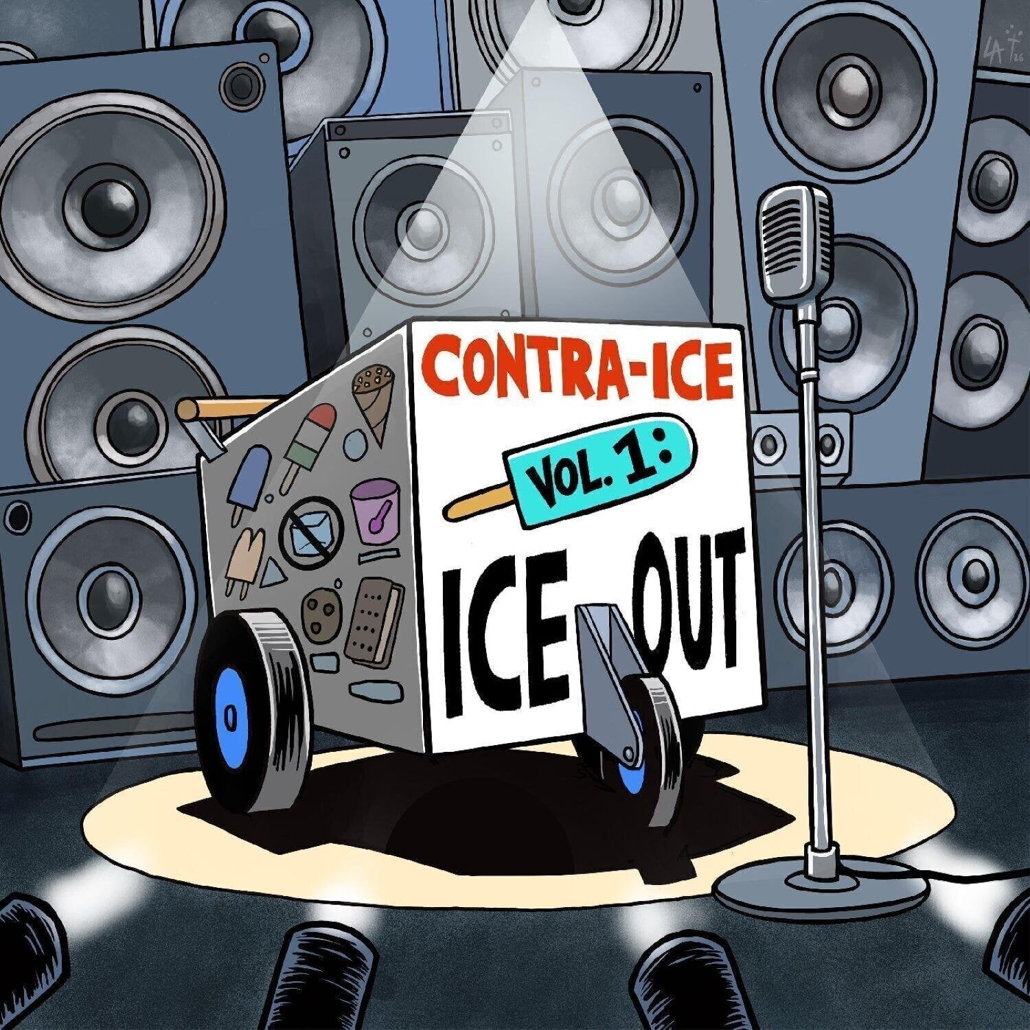 Disco in vinile Various Artists - Contra-ICE Vol. 1: ICE Out (Limited Edition) (Indie Exclusive) (Orange/Blue Coloured) (2 LP)