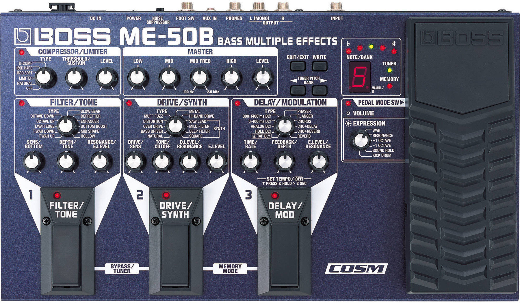 Multi-effekt til bas og guitar Boss ME-50B Bass Multiple Effects