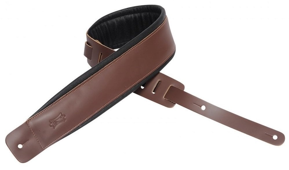 Leather guitar strap Levys DM1PD Leather guitar strap Brown