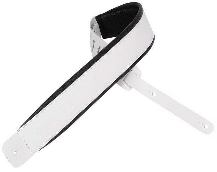 Gitaarband Levys DM1PD Padded Leather Guitar Strap, White