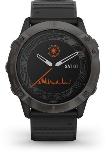 Smart hodinky Garmin fenix 6X Pro Solar/Titanium Carbon Gray DLC/Black