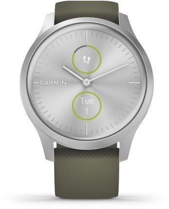 Смарт часовници Garmin vivomove Style Silver/Moss Green Silicone