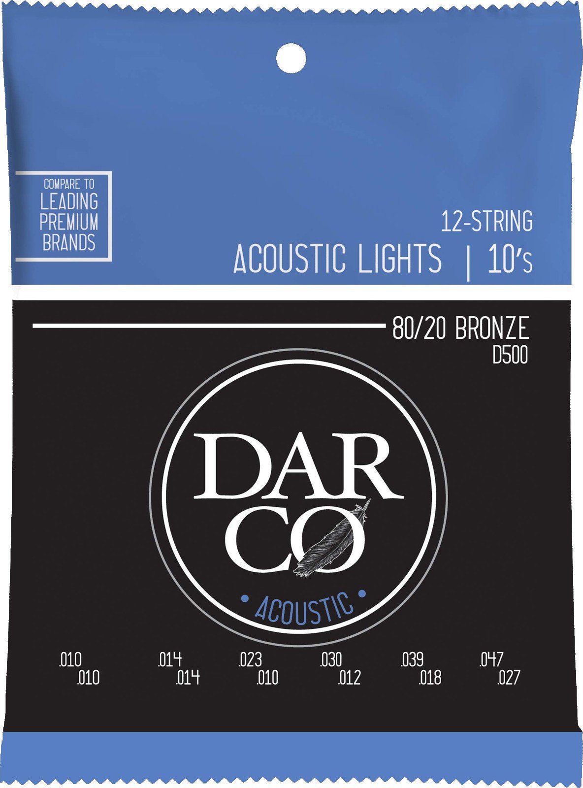 Cordes de guitares acoustiques Darco 80/20 Bronze 12