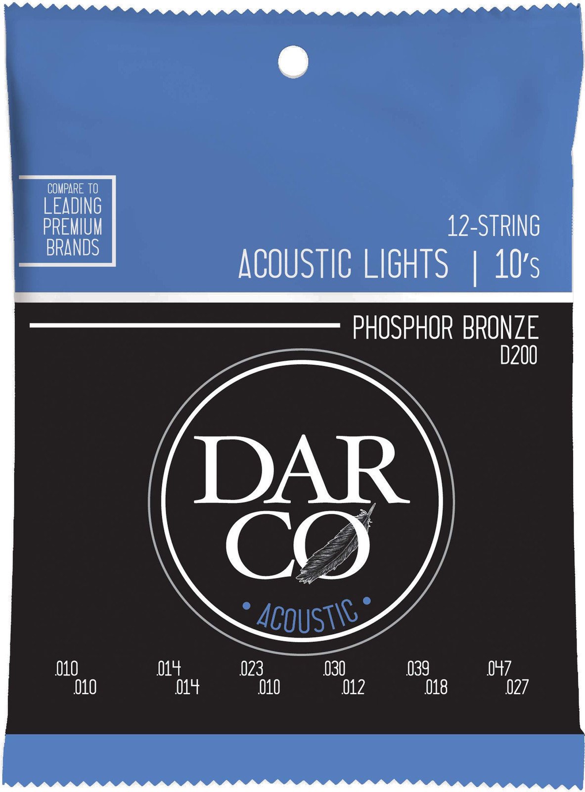 Akusztikus gitárhúrok Darco 92/8 Phosphor Bronze 12
