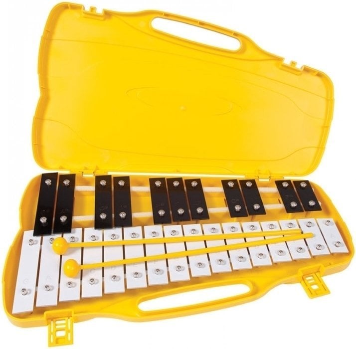 Xylofoon / Metallofoon / Klokkenspel PP World 27 Note Glockenspiel Black/White Metal Keys