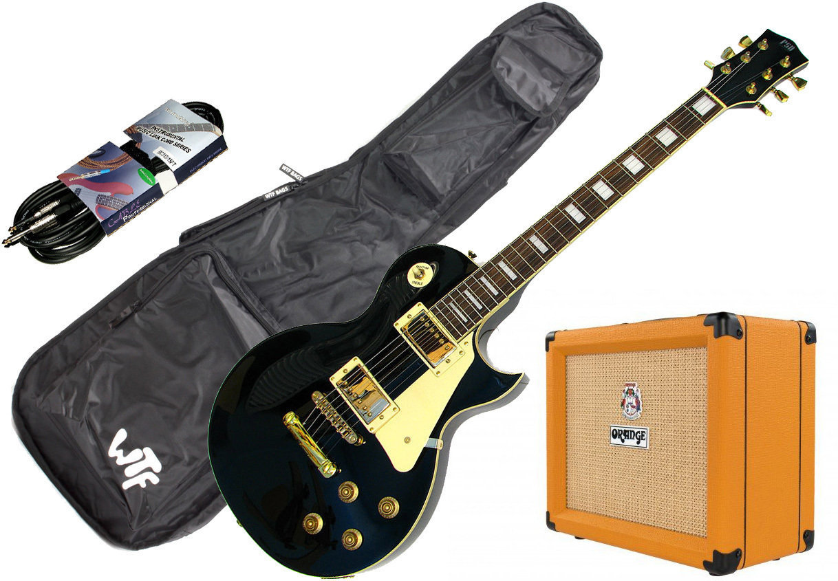 Elektrisk guitar PSD LP1 Singlecut Standard-Black SET Sort