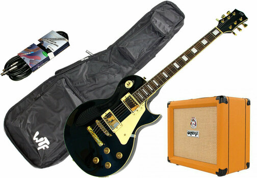 Elektriska gitarrer PSD LP1 Singlecut Standard-Black SET Svart - 1