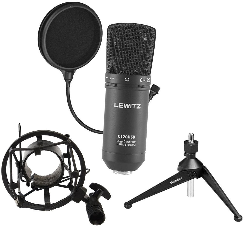 USB-s mikrofon Lewitz C120USB SET