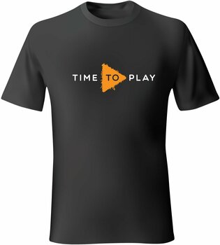 T-shirt Muziker T-shirt Time To Play Svart-Orange S - 1