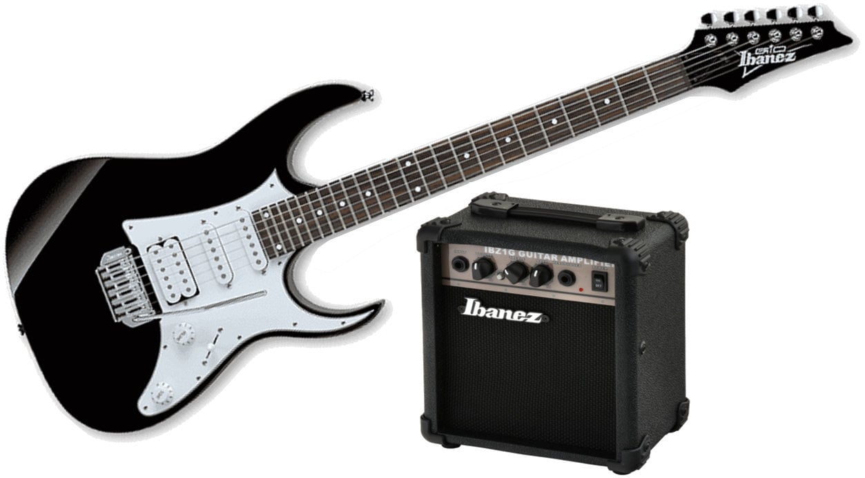 Electric guitar Ibanez GRG140 BKN Starter Bundle