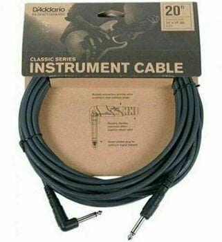 Instrument Cable D'Addario Planet Waves PW-CGTRA-20 Black 6 m Straight - Angled - 1