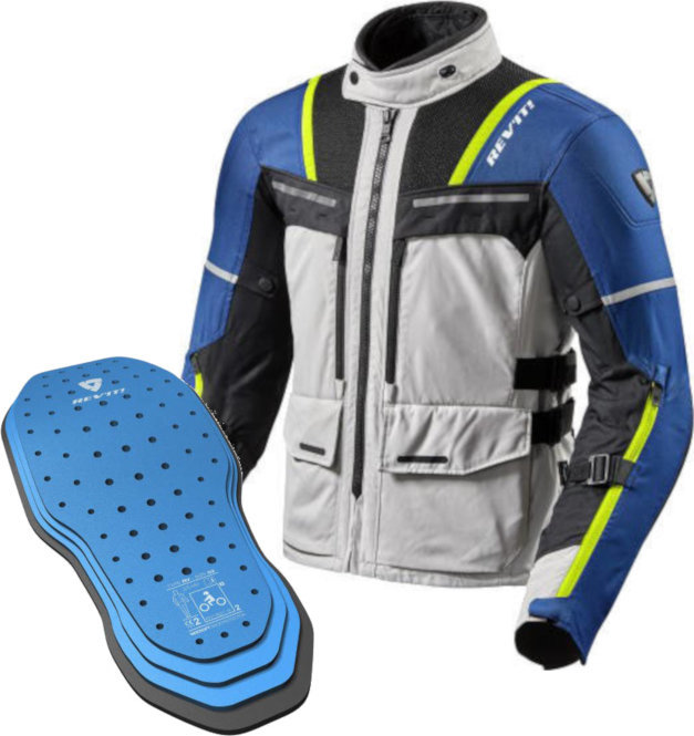 Blouson textile Rev'it! Jacket Offtrack Protector SET Silver/Blue M Blouson textile
