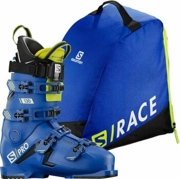 Обувки за ски спускане Salomon S/PRO 130 Black/Race Blue/Acid Green 29/29,5 SET Black/Race Blue/Acid Green 29/29,5 Обувки за ски спускане - 1