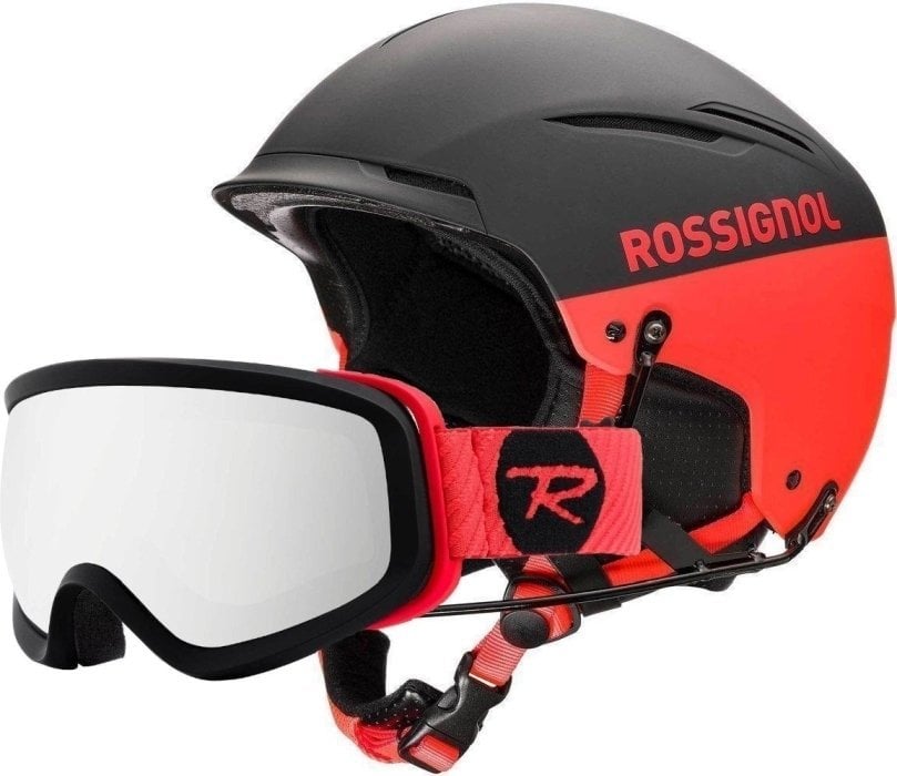 Skihelm Rossignol Hero Templar SL Impacts + Chinguard Ski Helmet Black/Red L/XL SET Red/Black L/XL (59-63 cm) Skihelm