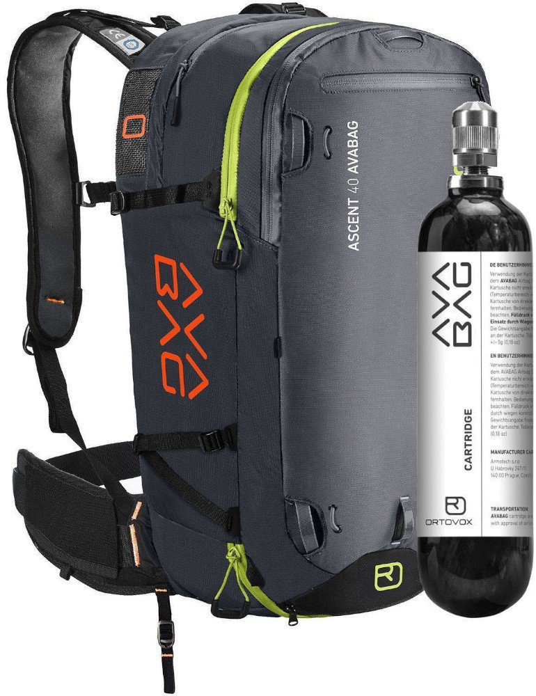Lyžiarsky batoh Ortovox Ascent 40 Avabag Kit Black Anthracite SET Black Anthracite Lyžiarsky batoh