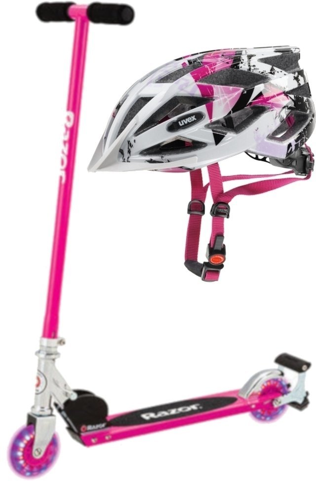 Κλασικό Σκούτερ Razor S Spark Sport Pink Helmet SET Ροζ Κλασικό Σκούτερ