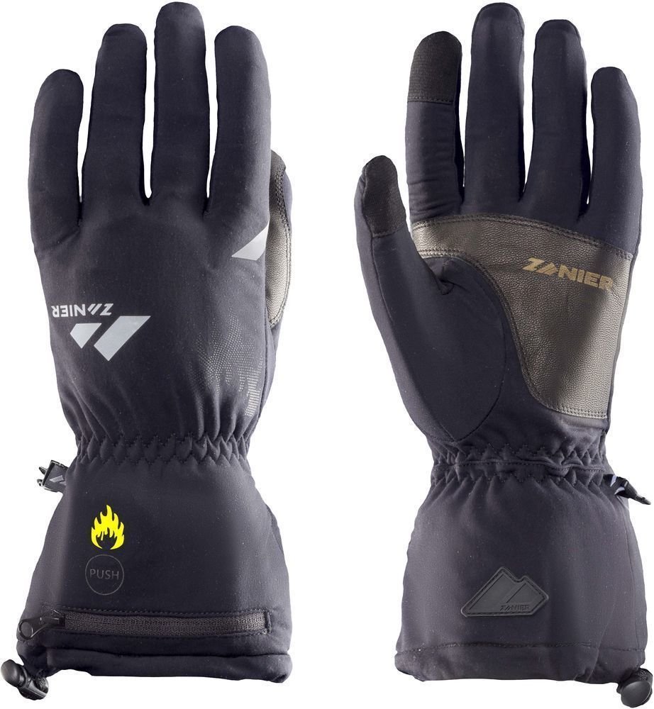 Ski Gloves Zanier Heat.STX Black 7 Ski Gloves