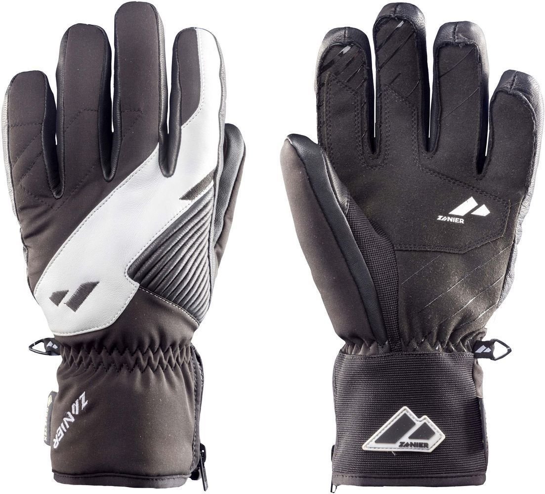 Ski Gloves Zanier Gerlos.GTX Black/White 8,5 Ski Gloves
