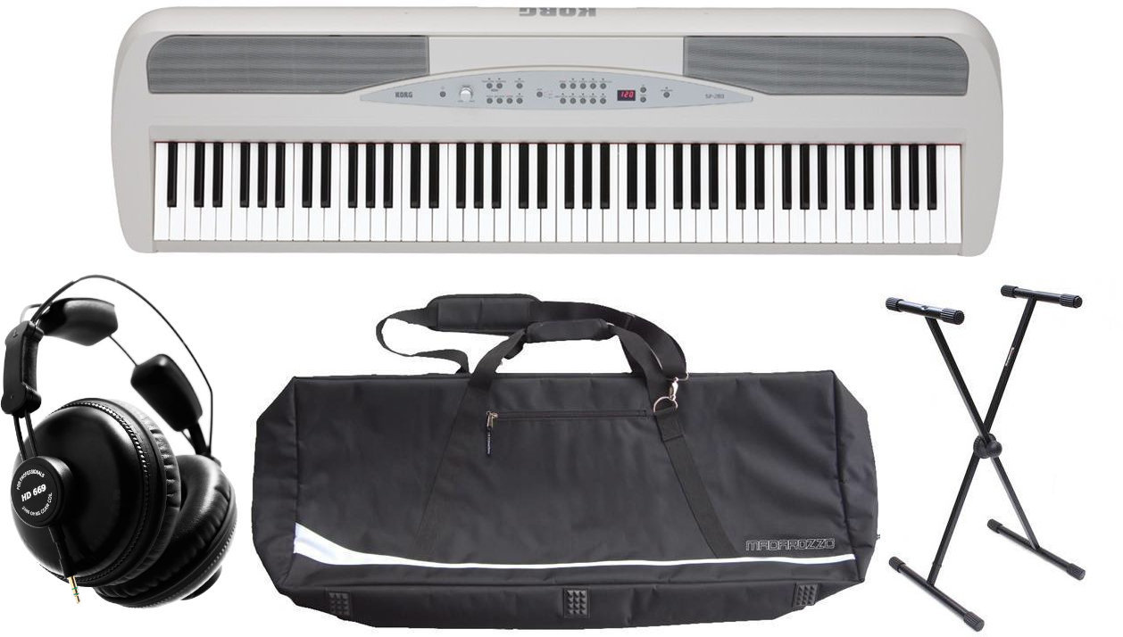 Színpadi zongora Korg SP-280 White DELUXE SET Színpadi zongora