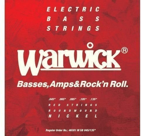 Saiten für 5-saitigen E-Bass, Saiten für 5-Saiter E-Bass Warwick 46301M-5B