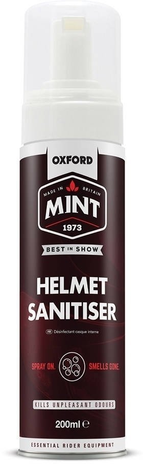 Produit nettoyage moto Oxford Mint Helmet Sanitiser Foam 200ml Produit nettoyage moto