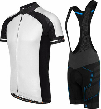 Cycling jersey Funkier Firenze White M and Potenza Grey/Blue M-L SET Jersey - 1