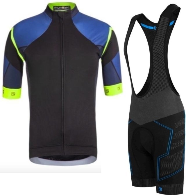 Велосипедна тениска Funkier Sorrento Black XXL and Potenza Grey/Blue XL-XXL SET Джърси