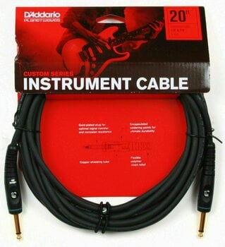 Instrument Cable D'Addario Planet Waves PW-G-20 Black 6 m Straight - Straight - 1