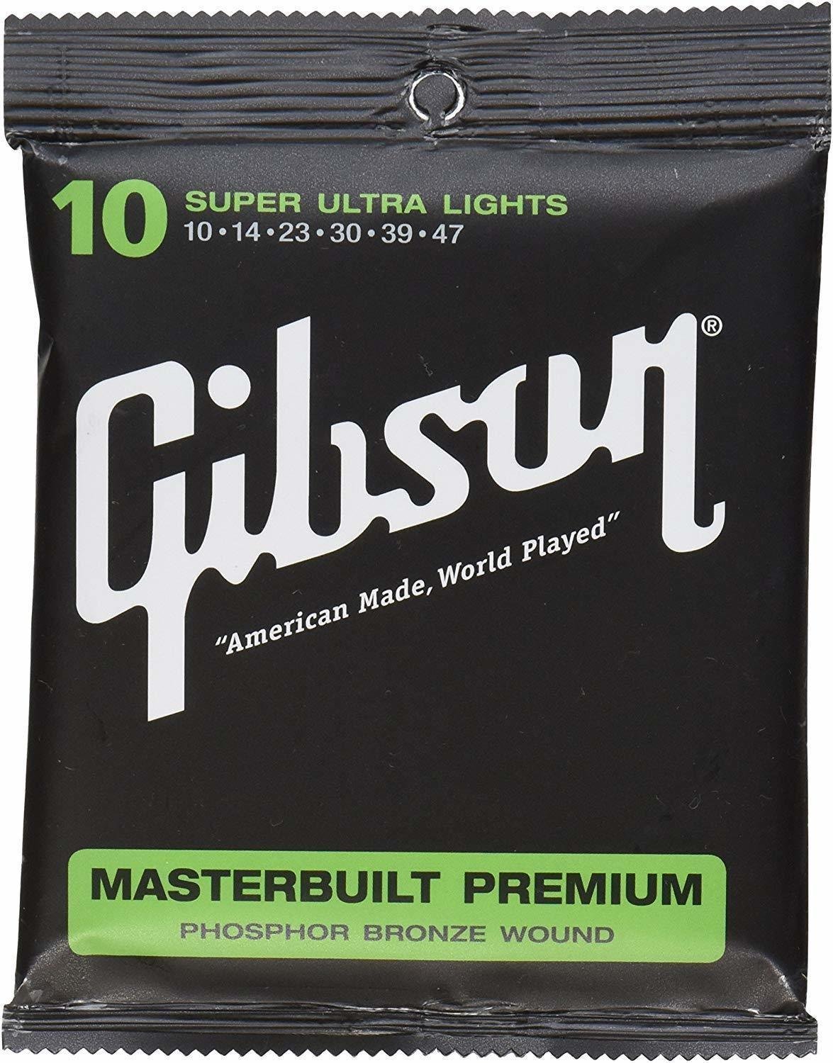 Struny do gitary akustycznej Gibson Masterbuilt Premium Phosphor Bronze 010-047
