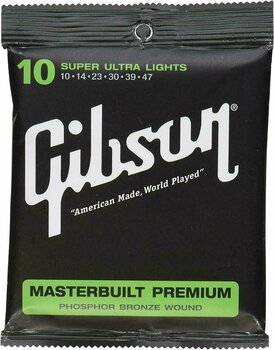 Saiten für Akustikgitarre Gibson Masterbuilt Premium Phosphor Bronze 010-047 - 1