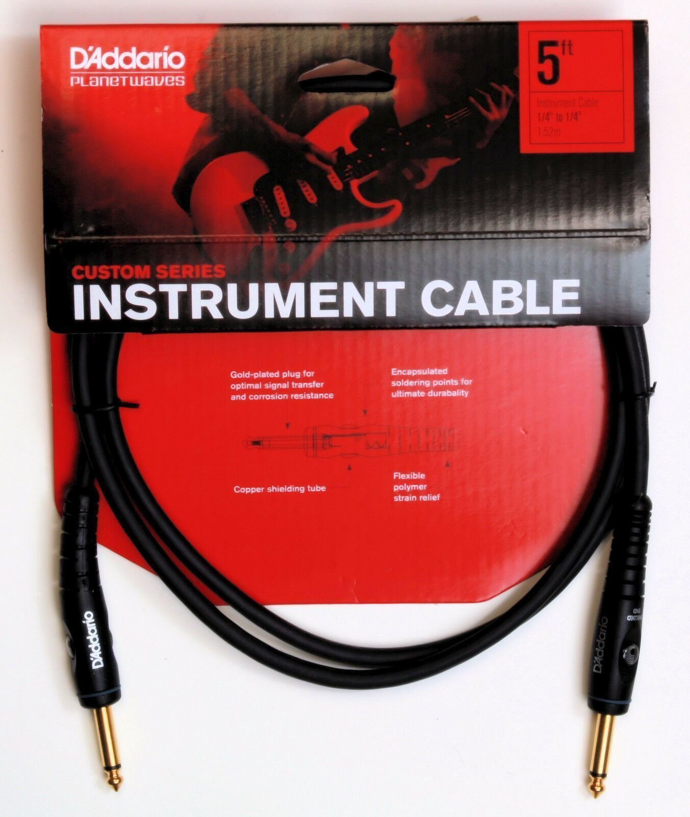 Instrument Cable D'Addario Planet Waves PW-G-05 Black 150 cm Straight - Straight