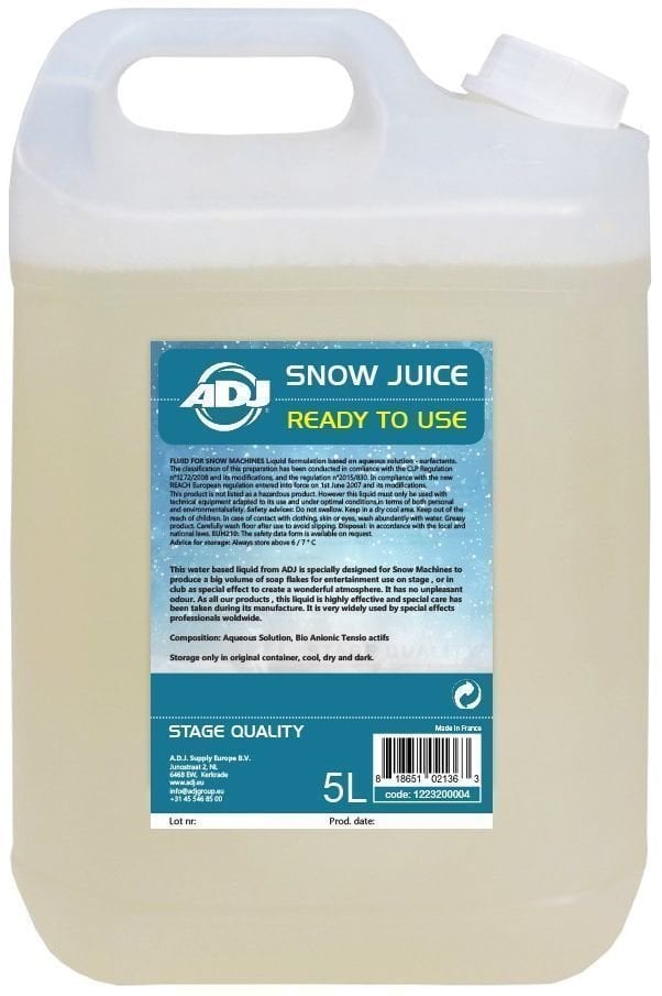 Tekočina za izdelavo snega ADJ Snow 5L Tekočina za izdelavo snega