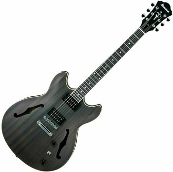 Guitare semi-acoustique Ibanez AS53-TKF Transparent Black Flat - 1